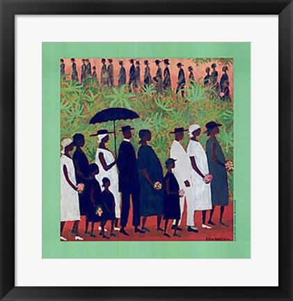 Framed Art Funeral Procession by Ellis Wilson | 18 3/4 x 18