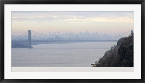 Framed Art George Washington Bridge at Dawn by Hank Gans | 19 3/4 x 39 1/2 Art...