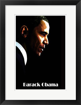 Framed Art Barack Obama by H. Abavista | 19 x 13