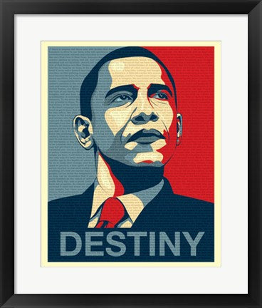 Framed Art Obama: Destiny Speech 20 x 16