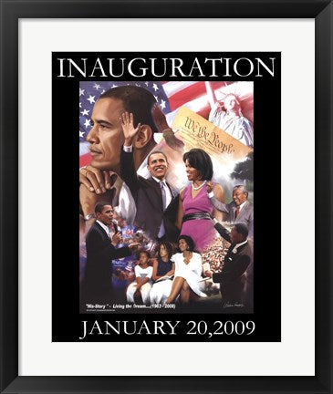 Framed Art Obama Inauguration: Living the Dream by Wishum Gregory