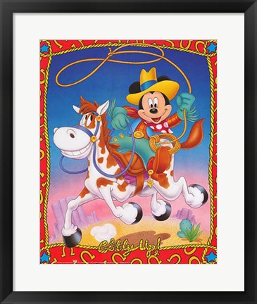 Framed Art Mickey Mouse: Giddy Up by Walt Disney | 20 x 16