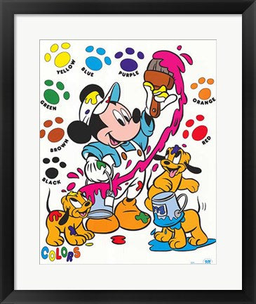 Framed Art Mickey Mouse: Painting Colors by Walt Disney | 20 x 16