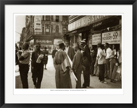 Framed Art Harlem, 1962: 7th Avenue & 125th Street (depicts Malcolm X, Captain...