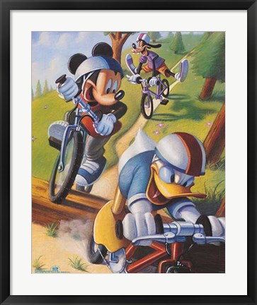 Framed Art Mickey & Friends: Biking by Walt Disney | 28 x 22