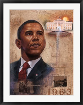 Framed Art In Our Lifetime (Barack Obama) by WAK - Kevin A. Williams