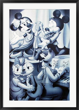 Framed Art Mickey & Friends: Nightclub B&W by Walt Disney | 36 x 24
