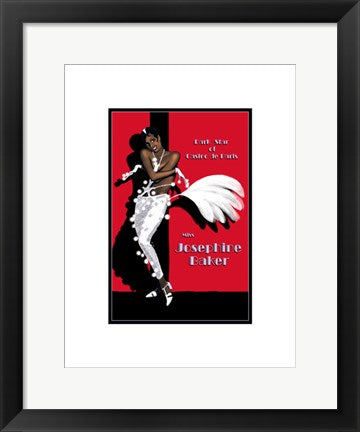 Framed Art Josephine Baker by Clifford Faust | 17 x 13