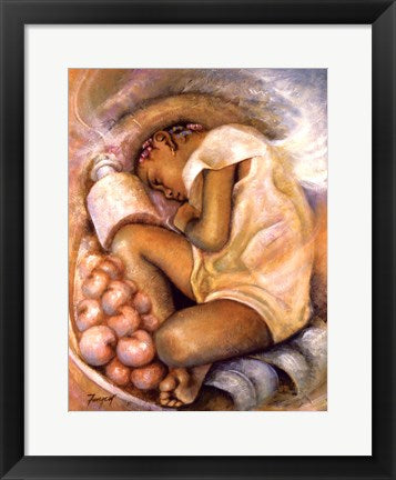 Framed Art Sleeping Angel by Essud Fungcap | 18 x 14