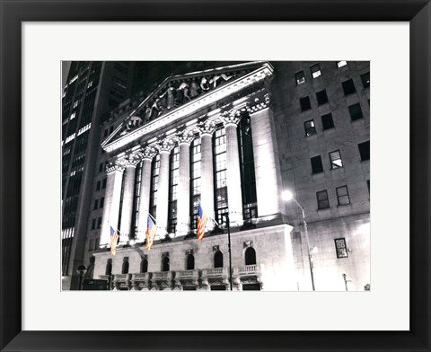 Framed Art New York Stock Exchange at Night by Phil Maier | 14 x 18 1/2