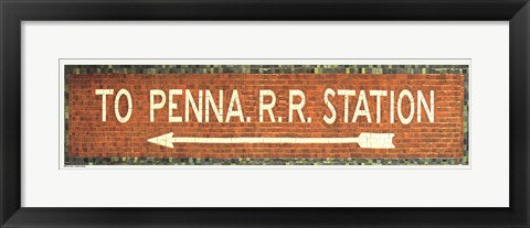 Framed Art Penn Station Subway Sign by Phil Maier | 9 x 21