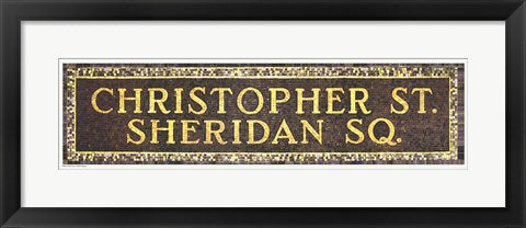 Framed Art Christopher Street & Sheridan Square Subway Sign by Phil Maier
