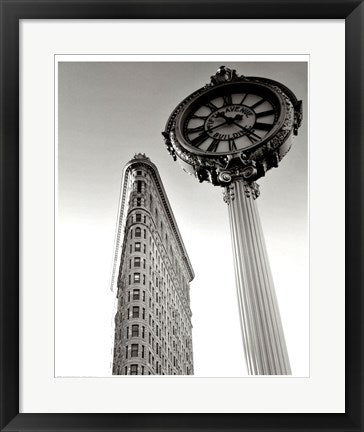 Framed Art Flatiron Clock by Phil Maier | 21 x 17