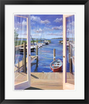 Framed Art Marina Deck by Carol Saxe | 21 x 17