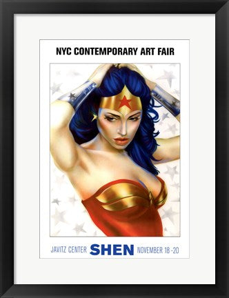 Framed Art Wonder Woman by Shen | 20 x 13 7/8