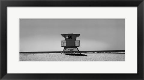 Framed Art Lone Lifeguard Shack 8 1/2 x 20 1/2