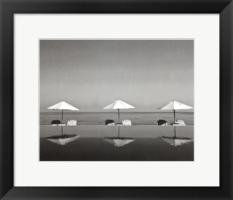 Framed Art Umbrellas by the Sea 11 1/2 x 14 1/2