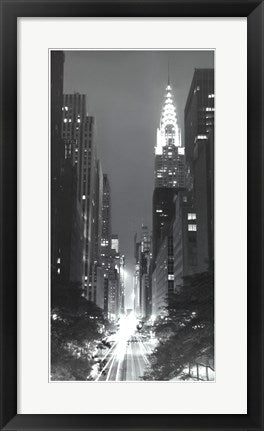Framed Art Looking Across 42nd Street 24 1/2 x 12 1/2
