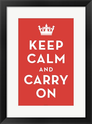 Framed Art Keep Calm and Carry On (Red) 17 x 11