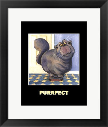 Framed Art Purrfect by Kourosh | 14 x 11