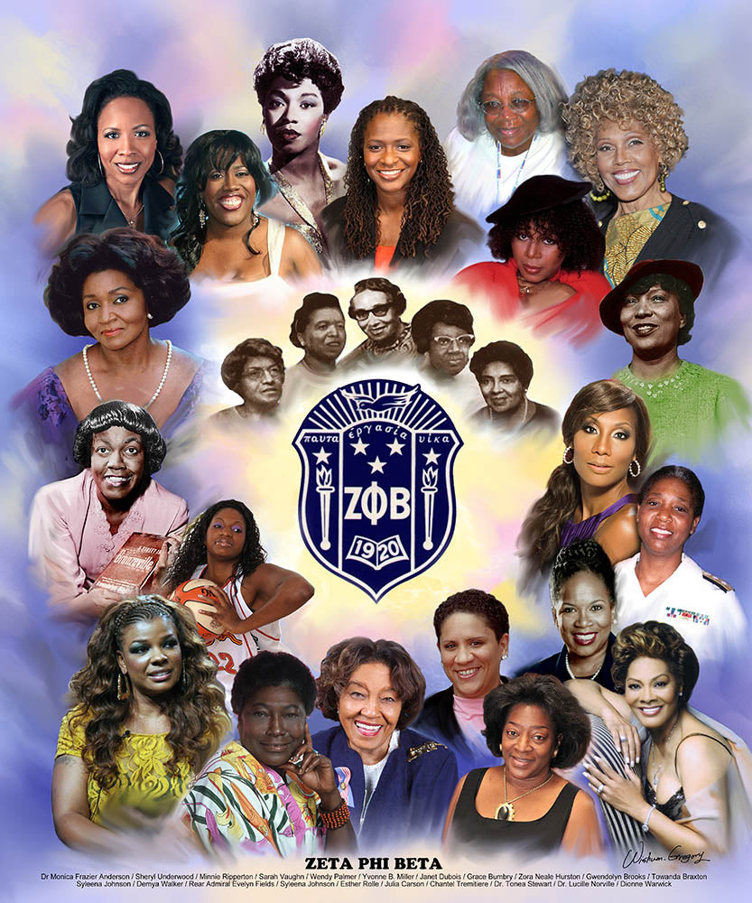 Zeta Phi Beta by Wishum Gregory Wall Art Decor 24x20 art print