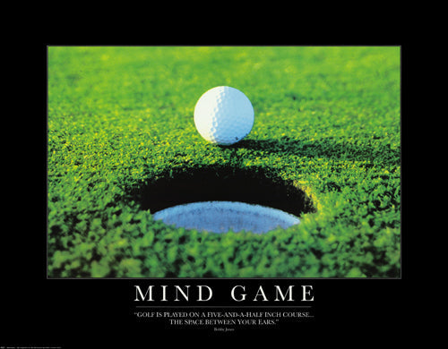 Framed Art Mind Game: Golf Ball 22 x 28