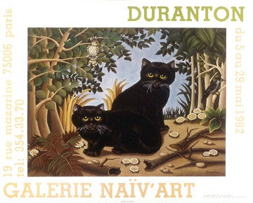 Framed Art Black Cats by Andre Duranton | 24 1/2 x 30