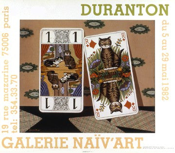 Framed Art Card Cats by Andre Duranton | 24 1/2 x 28