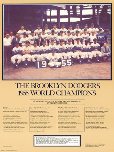 Framed Art Brooklyn Dodgers, 1955 24 x 18