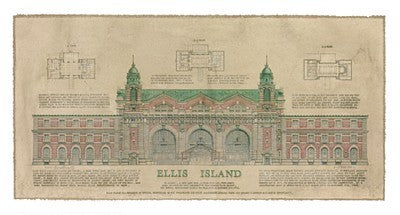 Ellis Island by Roger Vilar | 14 1/8 x 26 1/4 Fine Art Print