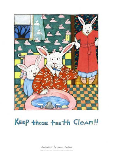 Keep Those Teeth Clean by Nancy Carlson | 24 x 18 Fine Art Print