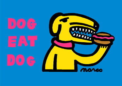 Dog Eat Dog (Blue, small) by Peter Marco | 8 x 10 Fine Art Print
