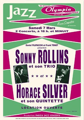 Sonny Rollins & Horace Silver, Paris, 1964 Wall Art | 24 x 17 Fine Art Print