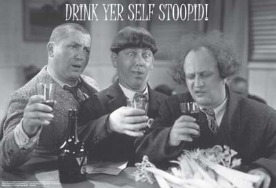 The Three Stooges: Drink Yer Self Stoopid Wall Art | 24 x 36 Fine Art Print