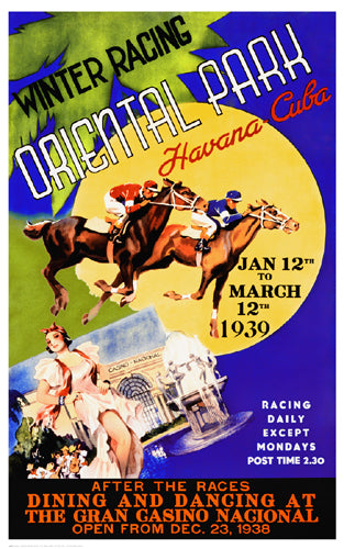 Winter Racing, Oriental Park, Havana, Cuba, 1939 Wall Art