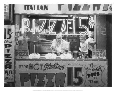 Hot Italian Pizza, NYC, 1955 by Nat Norman | 22 x 28 Fine Art Print
