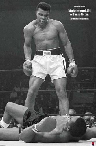 Muhammad Ali vs. Sonny Liston (vertical) Wall Art | 36 x 24 Fine Art Print