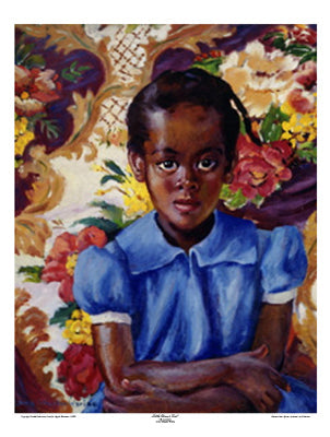Framed Art Little Brown Girl by Laura Wheeler Waring | 25 1/4 x 19