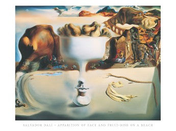 Apparition of Face and Fruit Dish on a Beach, 1938 by Salvador Dali