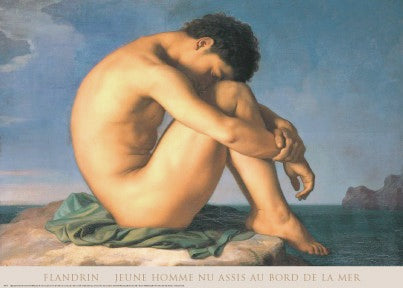 Jeune Homme nu Assis au Boro de la Mer by Hippolyte Flandrin