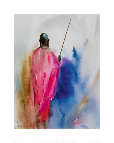 Masai Herdsman by Frances Simpson | 19.7 x 15.7 Fine Art Print