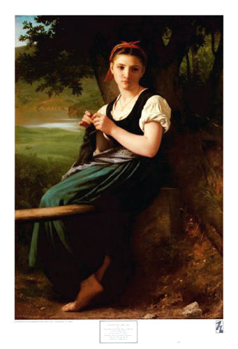 The Knitting Girl by William-Adolphe Bouguereau | 28 ¾ x 19 ½ Art P