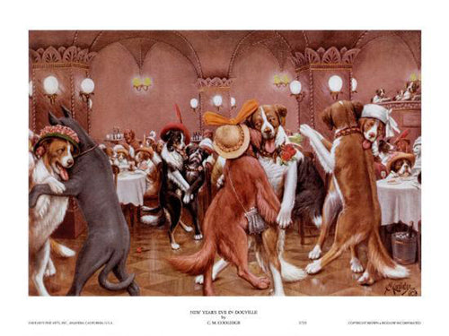 New Year's Eve in Dogville by C.M. Coolidge | 12 x 16 Fine Art Print