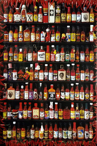 Framed Art Outrageous Hot Sauces by Jennifer Trainer Thompson | 36 x 24