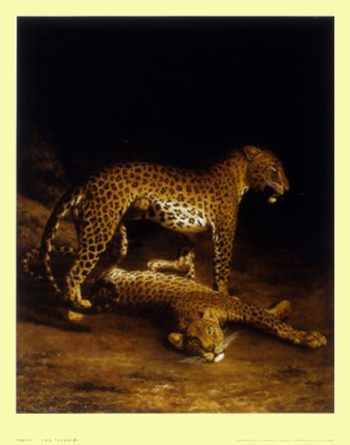 Two Leopards by Jacques-Laurent Agasse | 28 x 22 Fine Art Print
