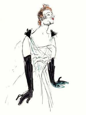 Yvette Guilbert by Henri de Toulouse-Lautrec | 24 x 18 Fine Art Print