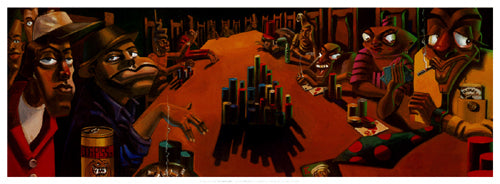 The Poker Game by Justin Bua | 13 ¼ x 36 Fine Art Print
