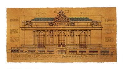 Grand Central Station (Facade) by Roger Vilar | 21 1/4 x 37 3/4 Art