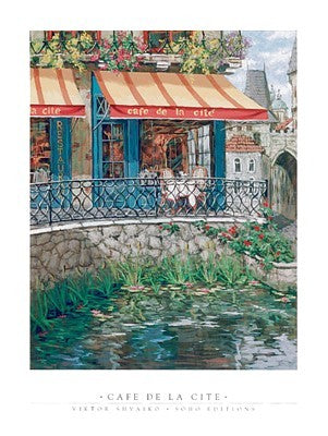 Cafe de la Cite by Viktor Shvaiko | 36 x 27 Fine Art Print