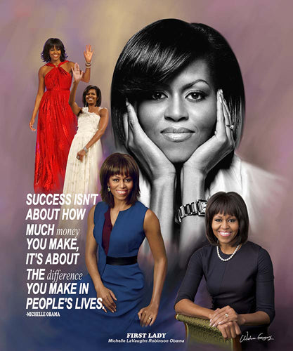 First Lady Michelle Obama by Wishum Gregory | 24 x 20 Fine Art Print